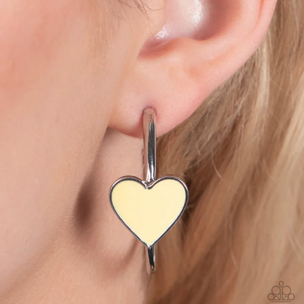 Paparazzi Jewelry Accessories - Kiss Up - Yellow Earrings - Vintage